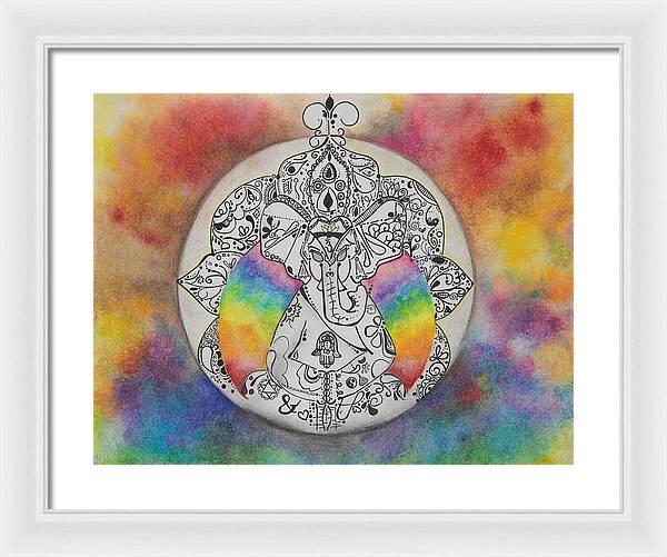 Zen Elephant - Zentangle Collection - Framed Print