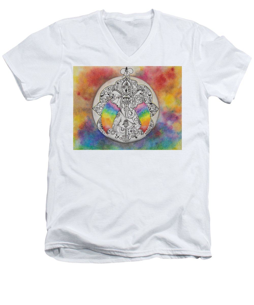 Zen Elephant - Zentangle Collection - Men's V-Neck T-Shirt