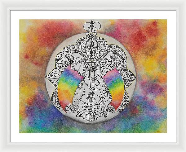 Zen Elephant - Zentangle Collection - Framed Print