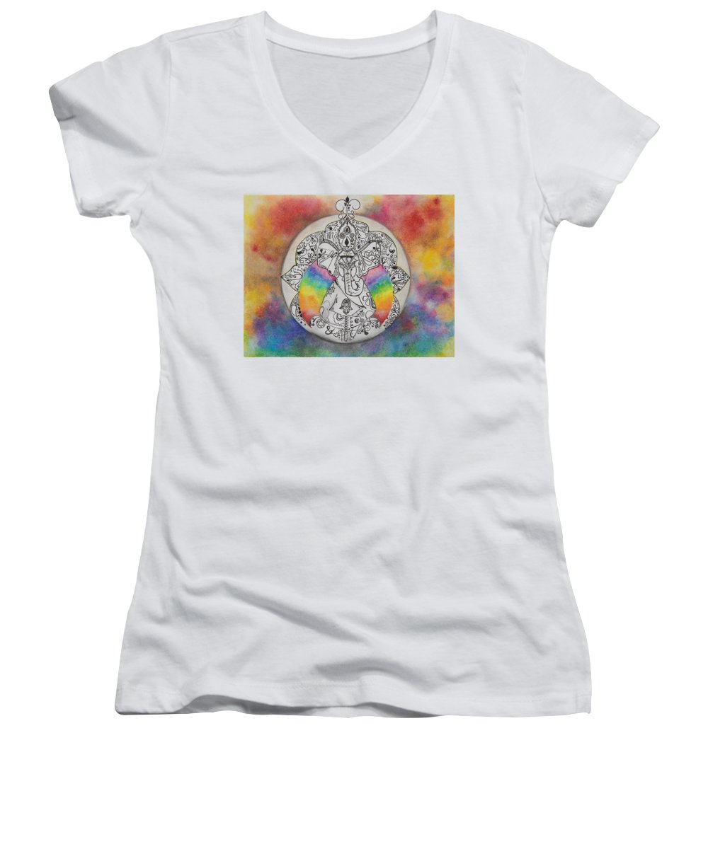 Zen Elephant - Zentangle Collection - Women's V-Neck