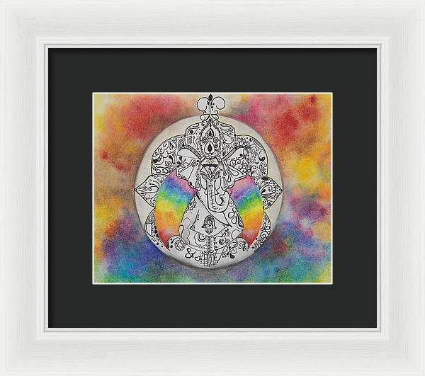 Zen Elephant - Zentangle Collection - Framed Print