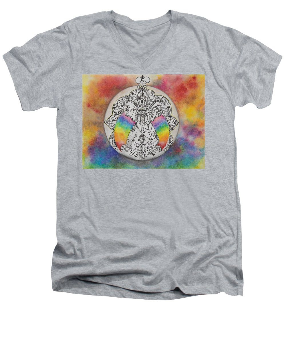 Zen Elephant - Zentangle Collection - Men's V-Neck T-Shirt