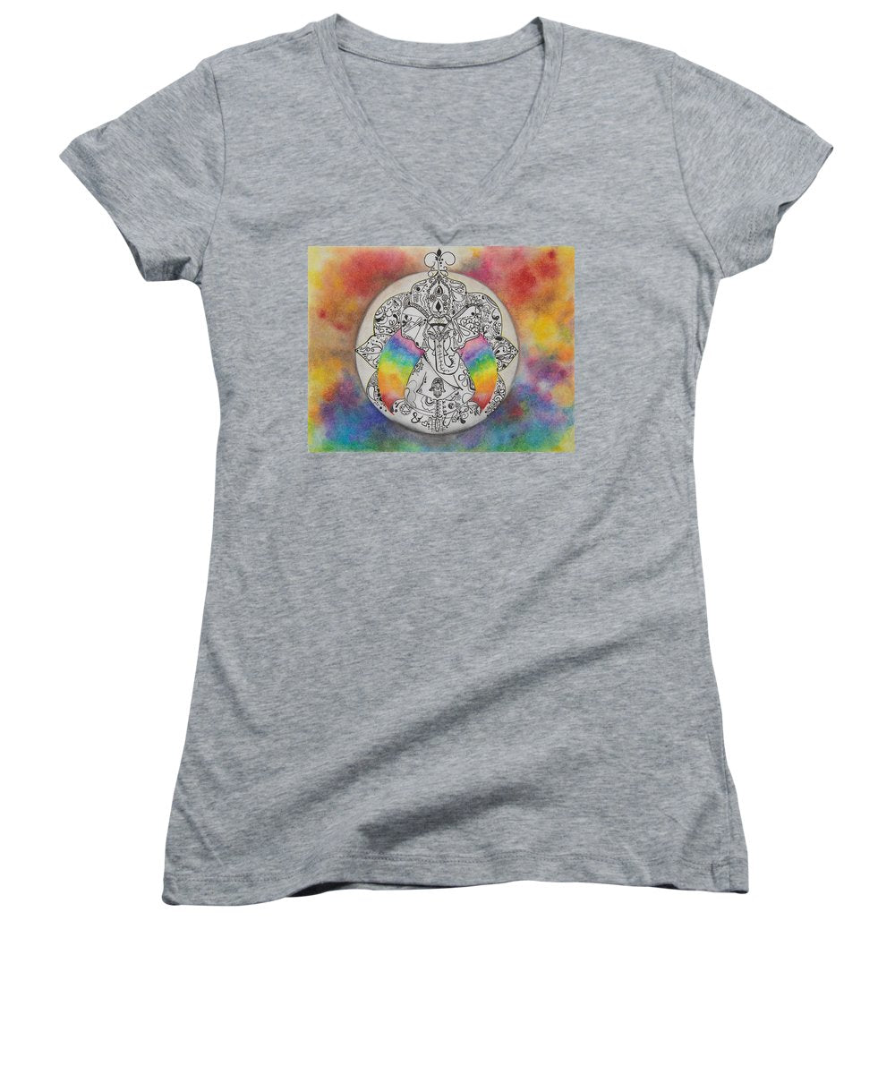 Zen Elephant - Zentangle Collection - Women's V-Neck