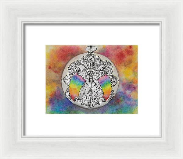 Zen Elephant - Zentangle Collection - Framed Print