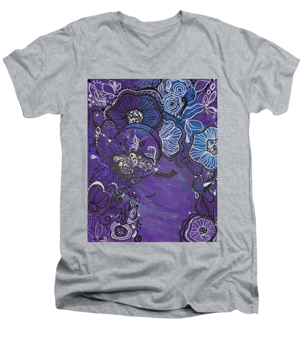 Zen Face - Flower Head Collection  - Men's V-Neck T-Shirt