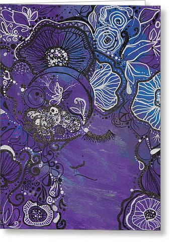 Zen Face - Flower Head Collection  - Greeting Card