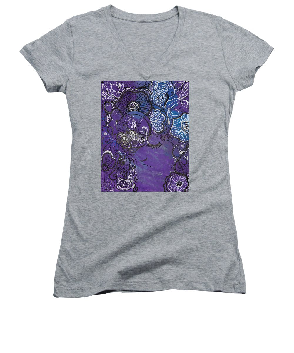 Zen Face - Flower Head Collection  - Women's V-Neck