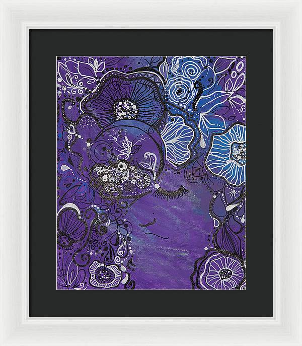 Zen Face - Flower Head Collection  - Framed Print