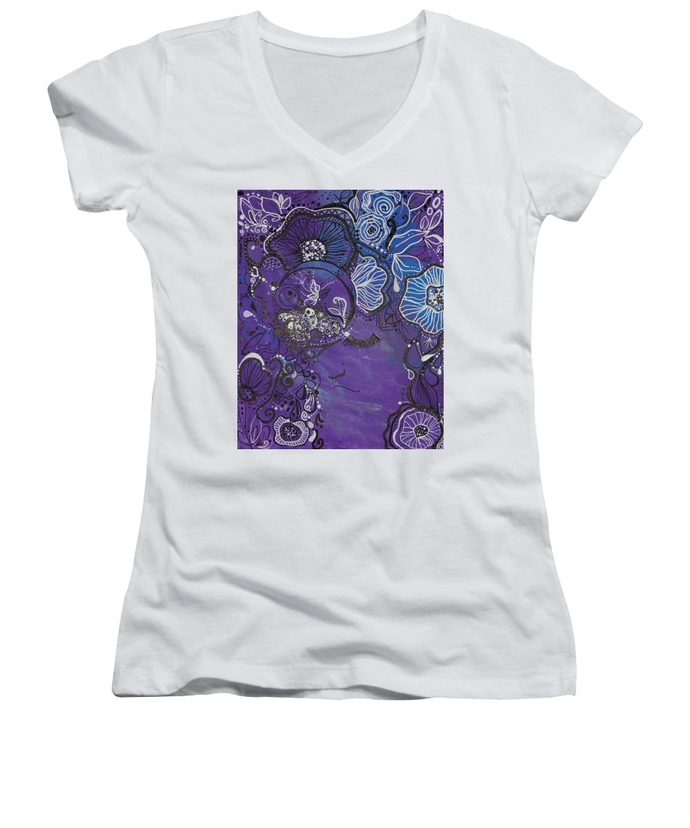 Zen Face - Flower Head Collection  - Women's V-Neck