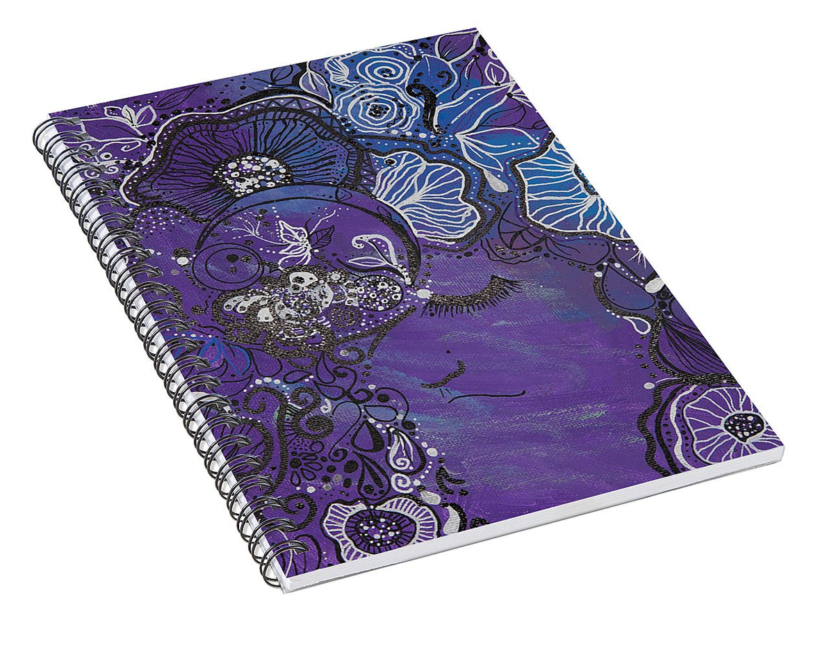 Zen Face - Flower Head Collection  - Spiral Notebook