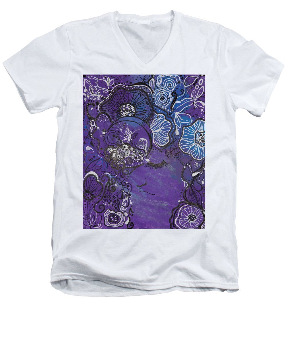 Zen Face - Flower Head Collection  - Men's V-Neck T-Shirt