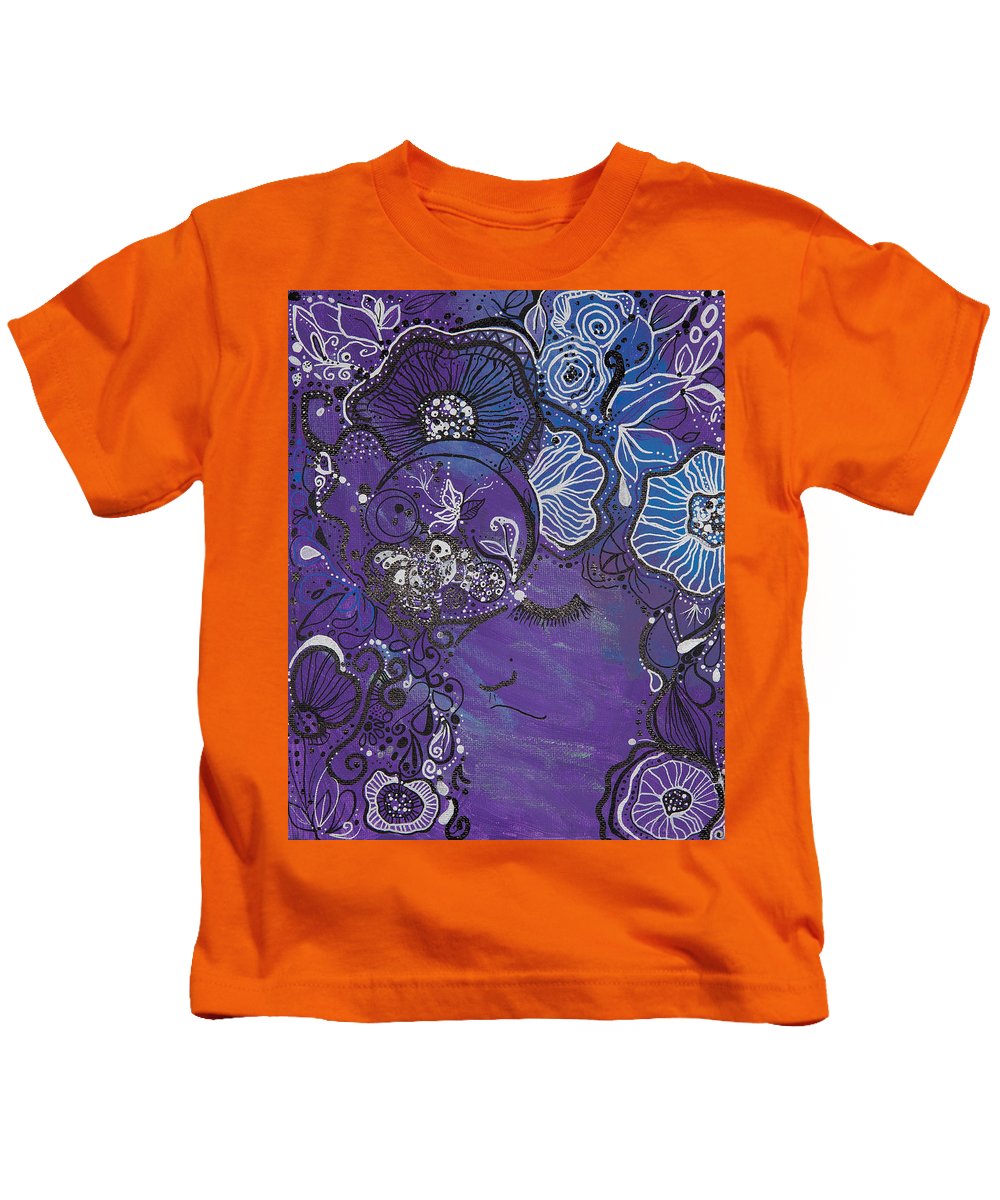 Zen Face - Flower Head Collection  - Kids T-Shirt