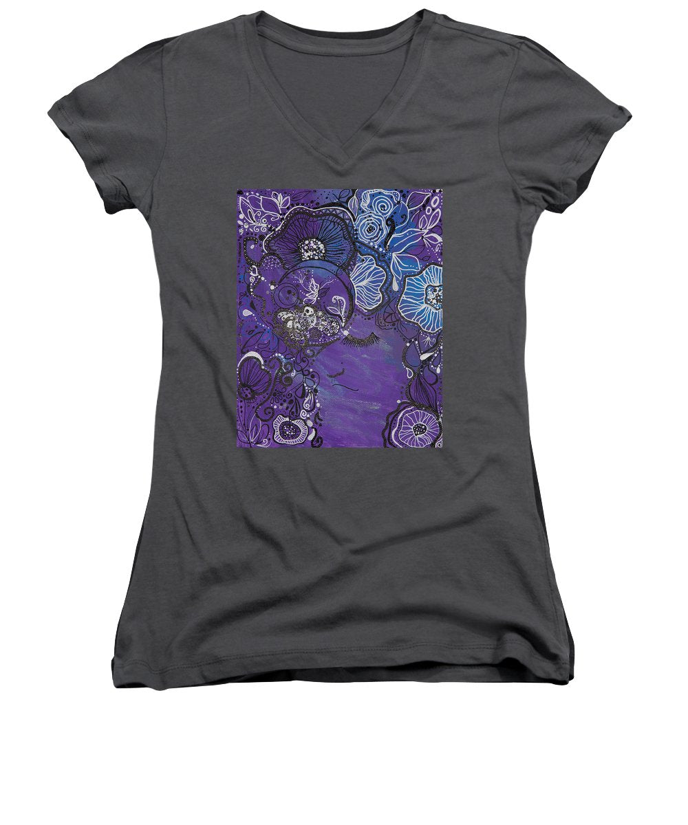 Zen Face - Flower Head Collection  - Women's V-Neck