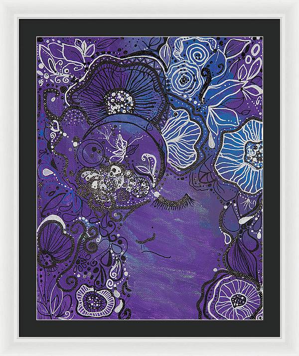 Zen Face - Flower Head Collection  - Framed Print