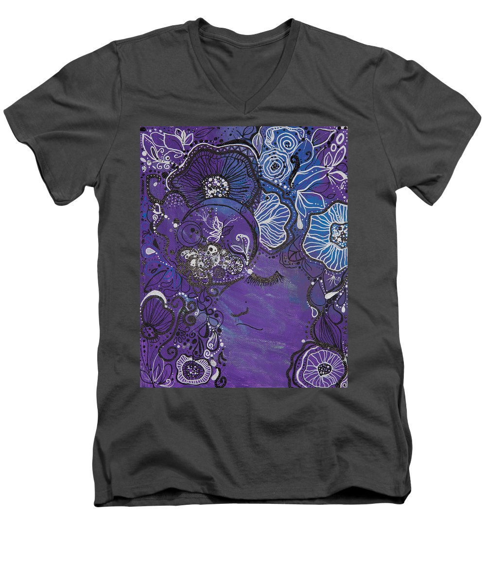 Zen Face - Flower Head Collection  - Men's V-Neck T-Shirt